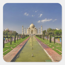 Mausolée du Taj Mahal/Âgrâ, Inde 2 Stickers Carrés
