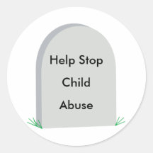 mauvais traitement à enfant autocollants ronds