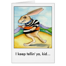 Mauvaise carte de lapin de Pâques de jour de lièvr