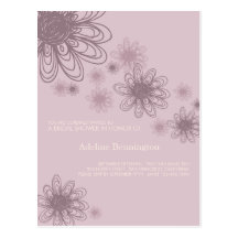 Mauve de griffonnage de fleur • Douche nuptiale In Cartes Postales