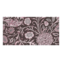 Mauve floral et chocolat cartes avec photo