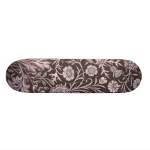 Mauve floral et chocolat plateaux de skateboards customisés