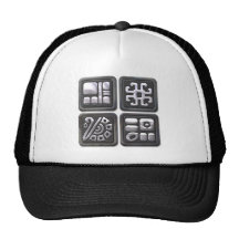 Mayan glyphs-Zwarte en zilver Mesh Pet