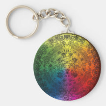 Mayan Kalender Keychain van de regenboog Sleutelhangers