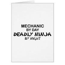 Mécanicien Ninja mortel par nuit Cartes De Vœux