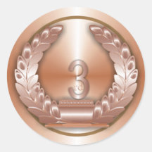 Médaille de bronze autocollants