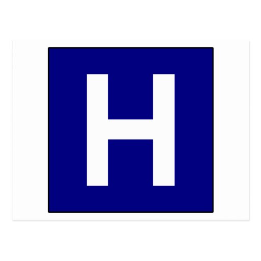 Médecin de symbole de route de signe d'hôpital carte postale