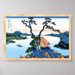 Meer Suwa in de Shinano provincie Hokusai Afdruk