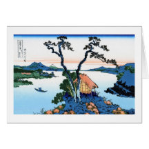 Meer Suwa in de Shinano provincie Hokusai Kaarten