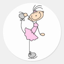Meisje in de Roze Sticker van de Schaatser van het
