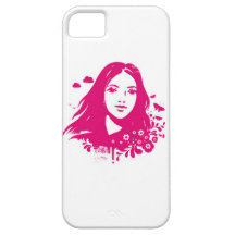 Meisje in Vector iPhone 5 Case-Mate Hoesjes