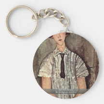 Meisje met Blouse door Modigliani Amedeo Sleutelhanger