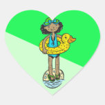 Meisje met het Speelgoed van de Pool Hartvormige Stickers