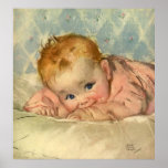 Meisje van het Baby van vintage Kinderen het Leuke Plaat