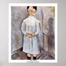 Meisjes in Blauw door Modigliani Amedeo Print