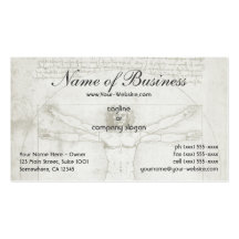 Menselijke Anatomie, Man Vitruvian door Leonardo d Visitekaart Sjablonen
