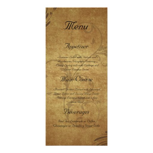 Menu antique vintage de coutume de Teastain Double Cartes Customisées