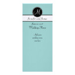 Menu blanc de mariage de monogramme de noir bleu cartons d'invitation