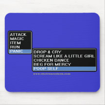Menu de bataille de 8 bits RPG Tapis De Souris