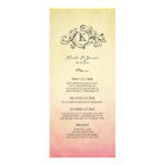 Menu de Bohème jaune et rose rustique de mariage Invitations Personnalisables