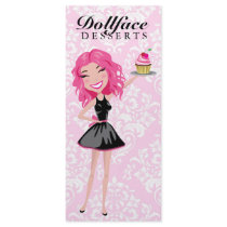 Menu de damassé de rose d'auriculaire de 311 desse double carte personnalisée