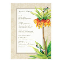 Menu formel de dîner de libellule élégante du Frit Cartons D'invitation