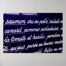 Menu français posters