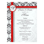 Menu rouge de mariage d'équilibre de frontières la invitations personnalisables