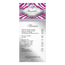Menu van de Fonkeling van het Hart van juwelen het Persoonlijke Reclamekaart