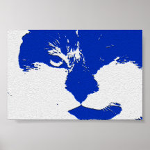 Meow bleu affiche