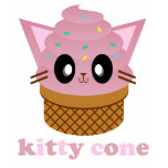meow de chat de crème glacée de cône de minou de k
