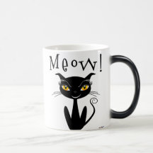 Meow lunatique de chat noir ! tasse