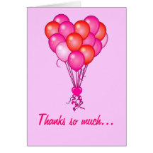 Merci : Ballons sous forme de coeur Carte De Vœux