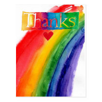 merci carte postale d'arc-en-ciel cartes postales