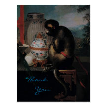 Merci curieux de carte postale de ~ de singe