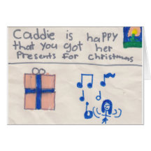 Merci de Chrismas (enfant) Cartes De Vœux