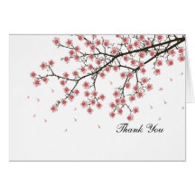 Merci de fleurs de cerisier carte de vœux
