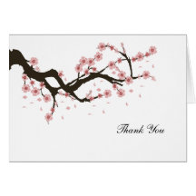Merci de fleurs de cerisier carte de vœux