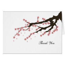 Merci de fleurs de cerisier cartes de vœux