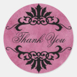 Merci de Flourish de rouleau de Belize (lilas/noir Autocollants Ronds