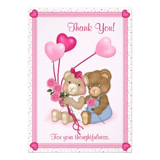 Merci de mariage d'ours de nounours - personnalise bristols
