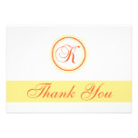 Merci de Monogam de cercle de point de K (orange/j invitations