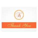 Merci de Monogam de cercle de point de K (orange/j invitations