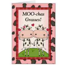 Merci drôle - vaches carte de vœux