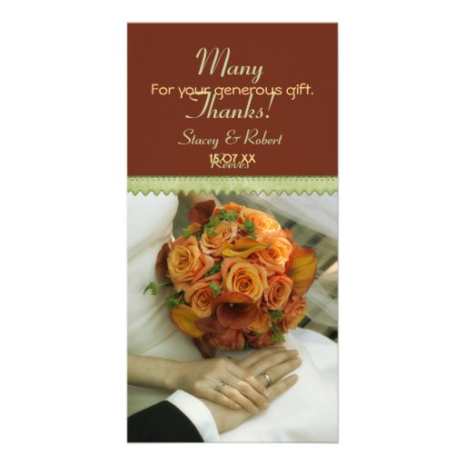Merci élégant de bouquet cartes avec photo