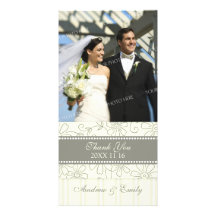 Merci floral crème épousant des cartes photos photocarte personnalisée