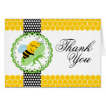 Merci lunatique de baby shower d'abeille carte de vœux