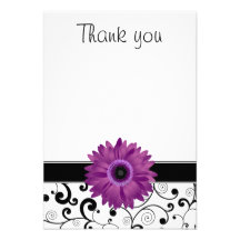 Merci plat de Gerbera de marguerite de rouleau pou Invitations