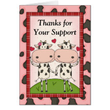 Merci pour votre appui - vaches cartes