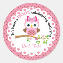 Merci rose de Paty de hibou de fille autocollants